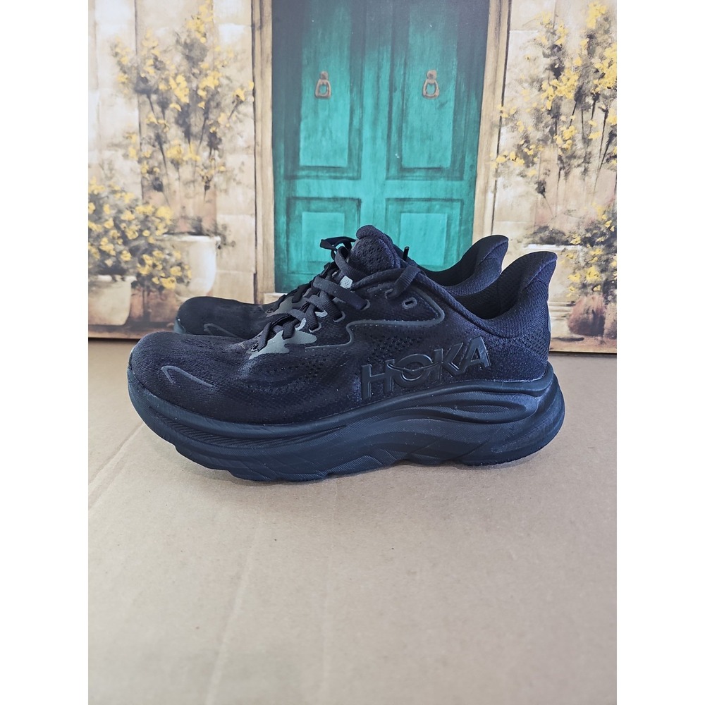 Hoka One One Clifton 10 Black 1162030-BBLC Mens Athletic Shoes Size 7.5 D